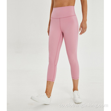 A compressione in cintura alta ¾ Leggings in sacchetti di lunghezza